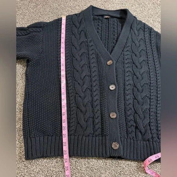 Quince 100% organic cotton oversized cable cardigan | Size small - Picture 7 of 7